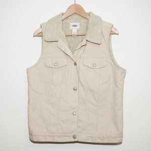 Old Navy Vintage Y2K Corduroy Fleece Lined Vest